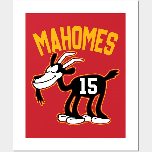 Mahomes GOAT, Steamboat Willie Goat Wall Art by Megadorim